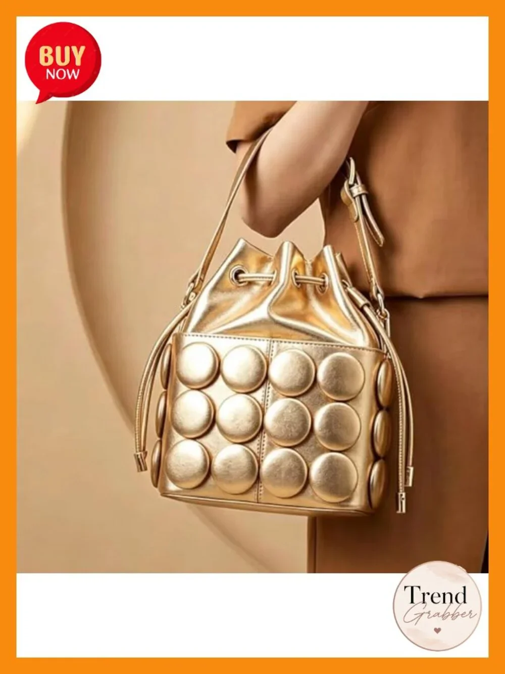 PU Leather Drawstring Bucket Crossbody Purse